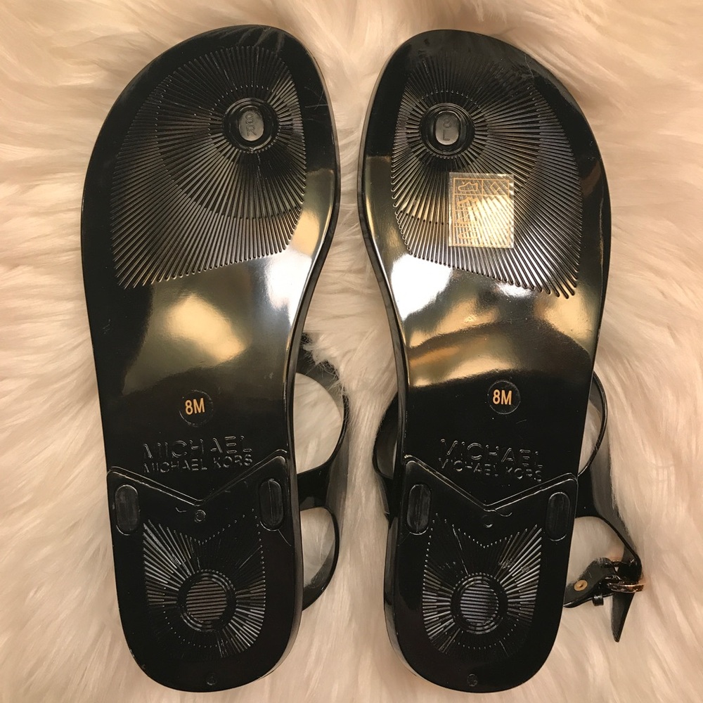 NIB Michael Kors Black Jelly Sandals - Picture 4 of 4